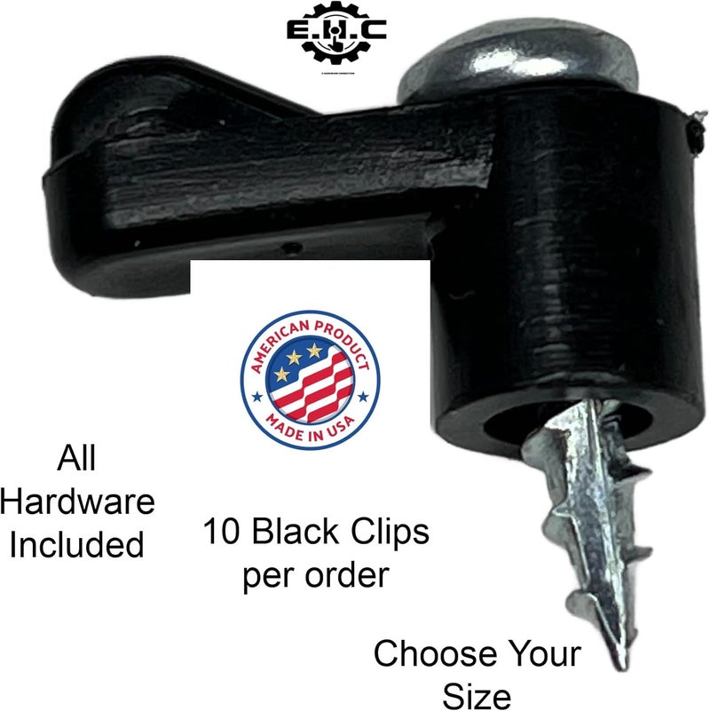 EHC Window Screen Clips "Black” Plastic (Choose Your Size! /Size Run Flush up to 1-3/16” Offset) New or Replacement (10 Pack with All Needed Hardware Included) by E.H.C. (5/16" Offset) - Image 4